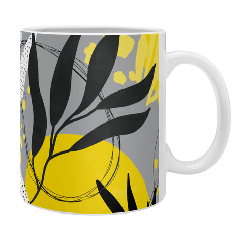 Marta Barragan Camarasa Yellow gray tropical abstract Coffee Mug