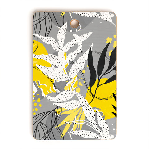 Marta Barragan Camarasa Yellow gray tropical abstract Cutting Board Rectangle