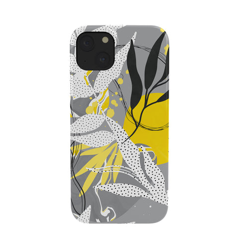 Marta Barragan Camarasa Yellow gray tropical abstract Phone Case