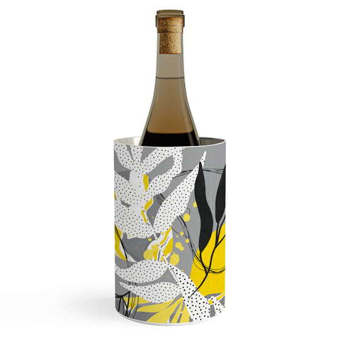 Marta Barragan Camarasa Yellow gray tropical abstract Wine Chiller