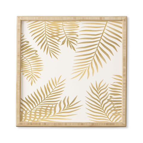 Marta Olga Klara Gold palm leaves Framed Wall Art