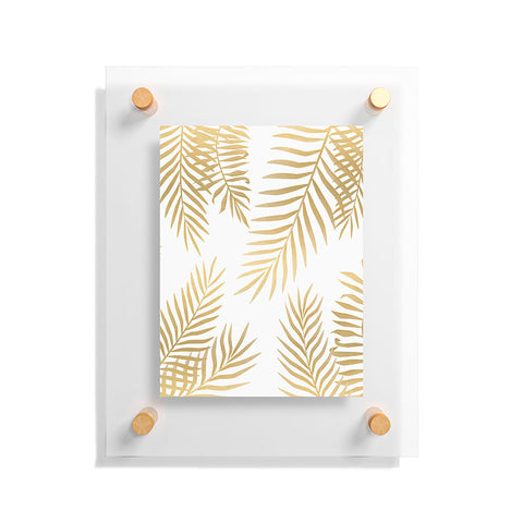 Marta Olga Klara Gold palm leaves Floating Acrylic Print