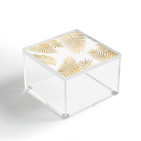 Marta Olga Klara Gold palm leaves Acrylic Box