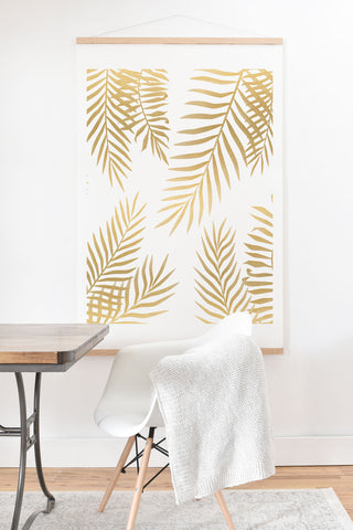 Marta Olga Klara Gold palm leaves Art Print And Hanger