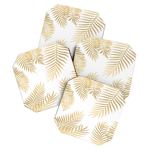 Marta Olga Klara Gold palm leaves Coaster Set
