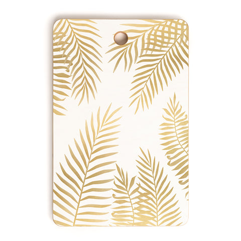Marta Olga Klara Gold palm leaves Cutting Board Rectangle