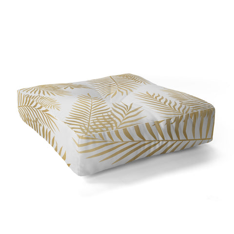 Marta Olga Klara Gold palm leaves Floor Pillow Square