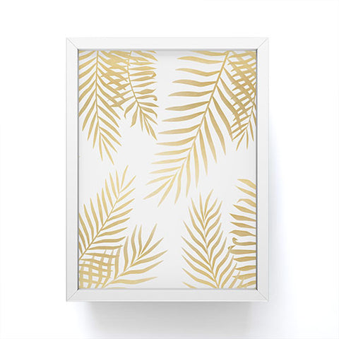 Marta Olga Klara Gold palm leaves Framed Mini Art Print