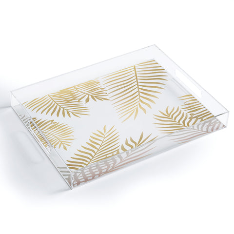 Marta Olga Klara Gold palm leaves Acrylic Tray
