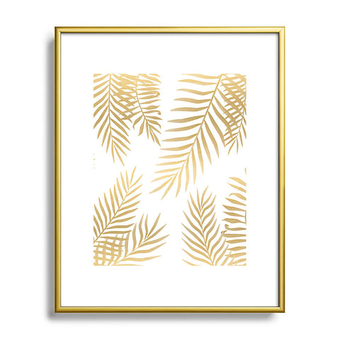 Marta Olga Klara Gold palm leaves Metal Framed Art Print
