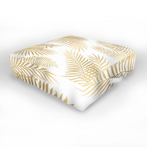 Marta Olga Klara Gold palm leaves Outdoor Floor Cushion