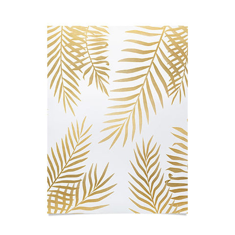Marta Olga Klara Gold palm leaves Poster