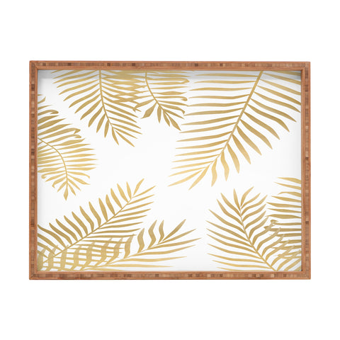 Marta Olga Klara Gold palm leaves Rectangular Tray
