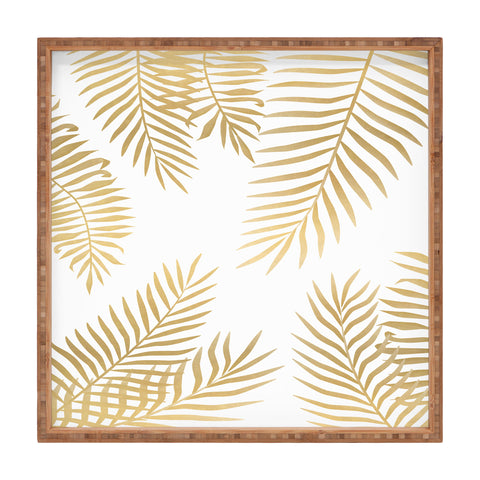 Marta Olga Klara Gold palm leaves Square Tray