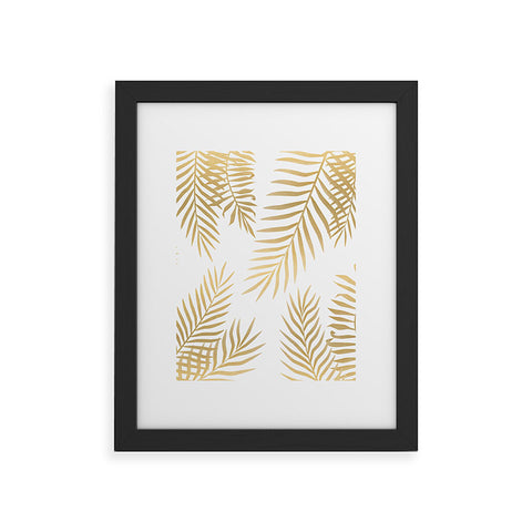 Marta Olga Klara Gold palm leaves Framed Art Print