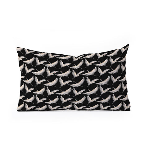 Marta Olga Klara japanese cranes pattern Oblong Throw Pillow