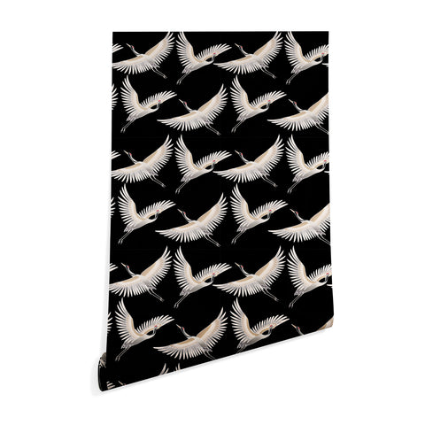 Marta Olga Klara japanese cranes pattern Wallpaper