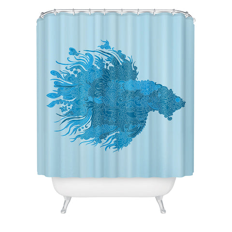 Martin Bunyi Beta Blue Shower Curtain