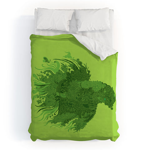 Martin Bunyi Beta Green Duvet Cover
