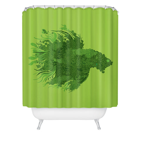 Martin Bunyi Beta Green Shower Curtain