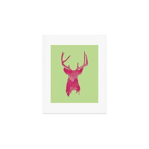 Martin Bunyi Deerhead Pink Art Print