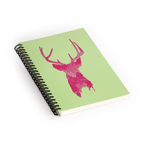 Martin Bunyi Deerhead Pink Spiral Notebook