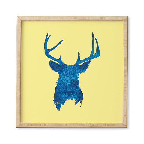 Martin Bunyi Deerhead Yellow Framed Wall Art