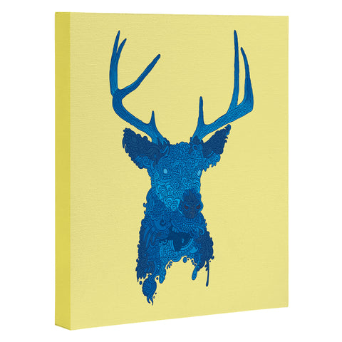 Martin Bunyi Deerhead Yellow Art Canvas