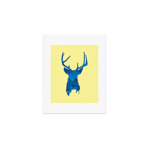 Martin Bunyi Deerhead Yellow Art Print