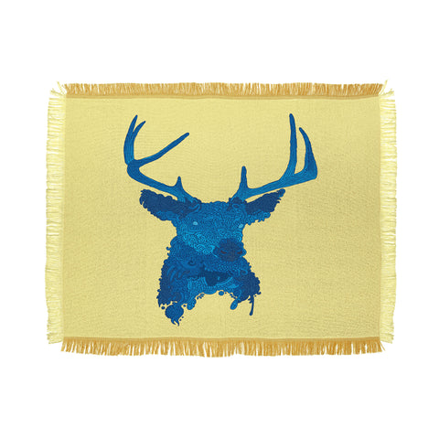 Martin Bunyi Deerhead Yellow Throw Blanket