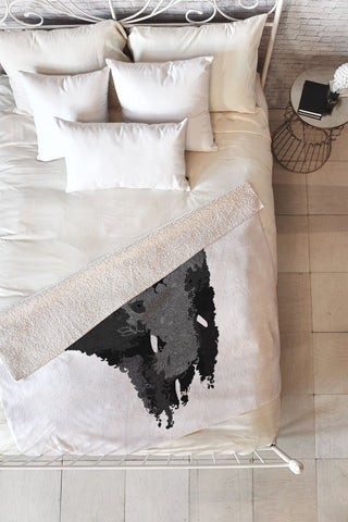 Martin Bunyi Elephant Gray Fleece Throw Blanket