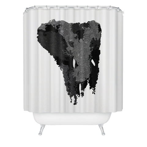 Martin Bunyi Elephant Gray Shower Curtain