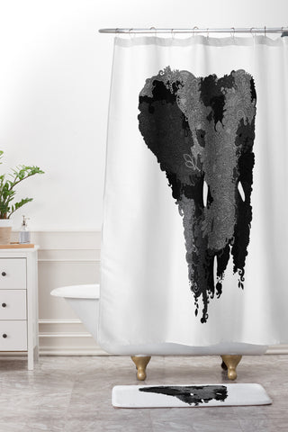 Martin Bunyi Elephant Gray Shower Curtain And Mat