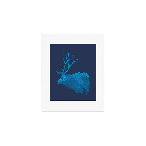 Martin Bunyi Elk Blue Art Print