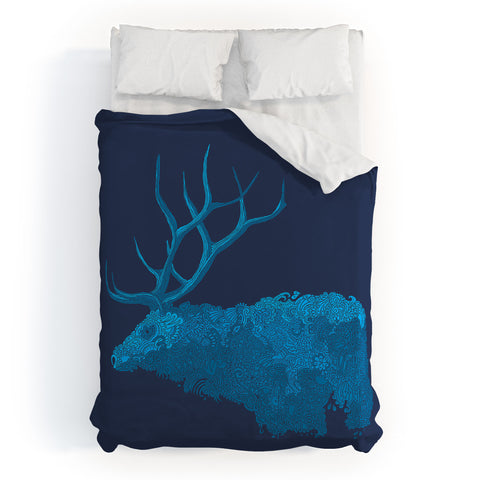 Martin Bunyi Elk Blue Duvet Cover