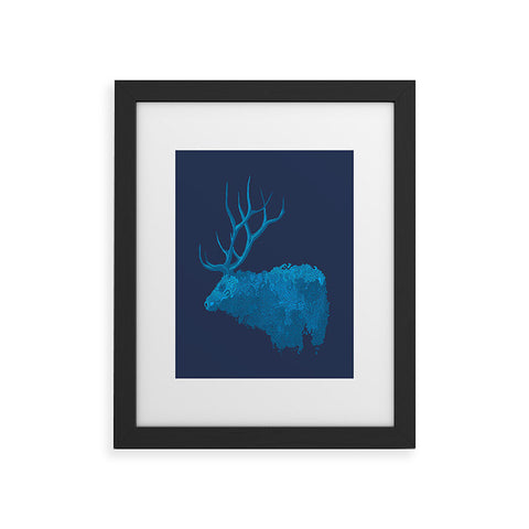 Martin Bunyi Elk Blue Framed Art Print