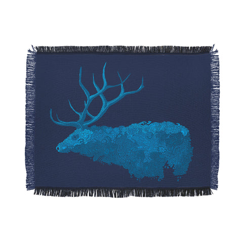 Martin Bunyi Elk Blue Throw Blanket
