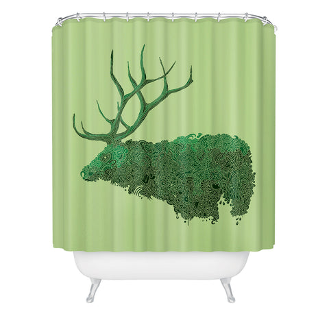 Martin Bunyi Elk Green Shower Curtain