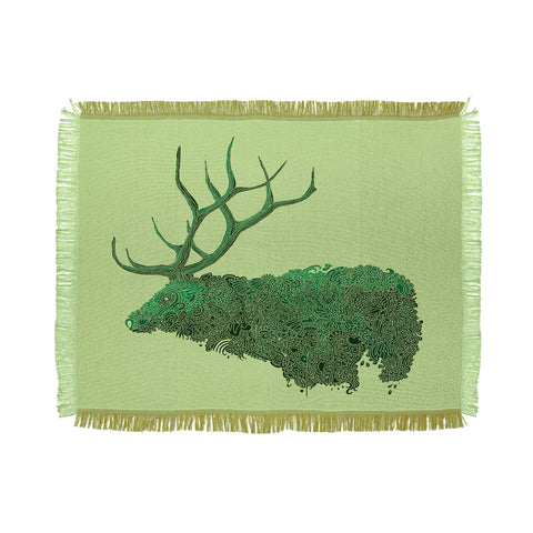 Martin Bunyi Elk Green Throw Blanket