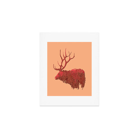 Martin Bunyi Elk Red Art Print