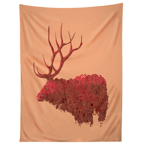 Martin Bunyi Elk Red Tapestry
