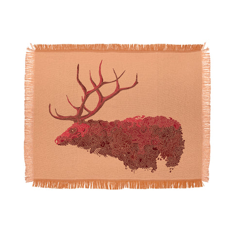 Martin Bunyi Elk Red Throw Blanket