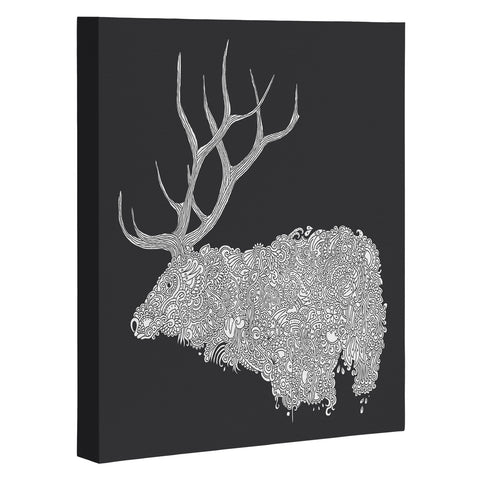 Martin Bunyi Elk White Art Canvas
