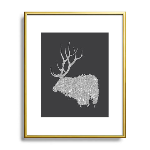 Martin Bunyi Elk White Metal Framed Art Print