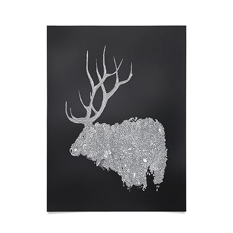 Martin Bunyi Elk White Poster
