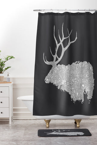 Martin Bunyi Elk White Shower Curtain And Mat
