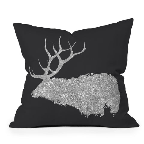 Martin Bunyi Elk White Throw Pillow