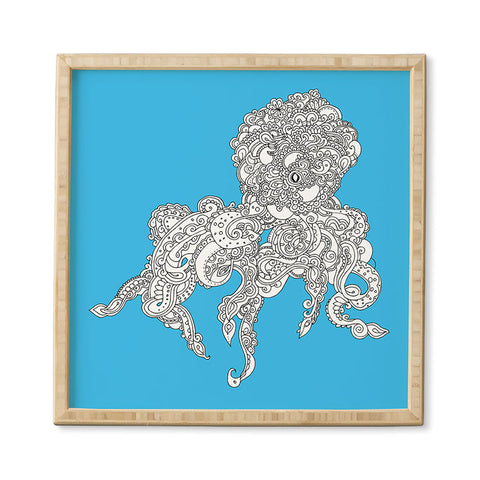 Martin Bunyi Octopus Blue Framed Wall Art