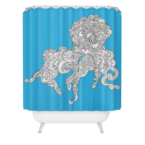 Martin Bunyi Octopus Blue Shower Curtain