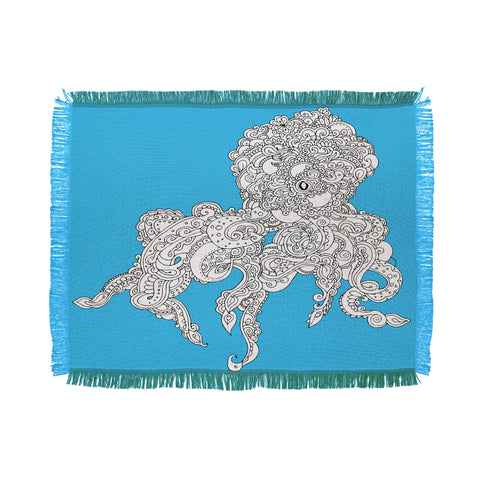 Martin Bunyi Octopus Blue Throw Blanket